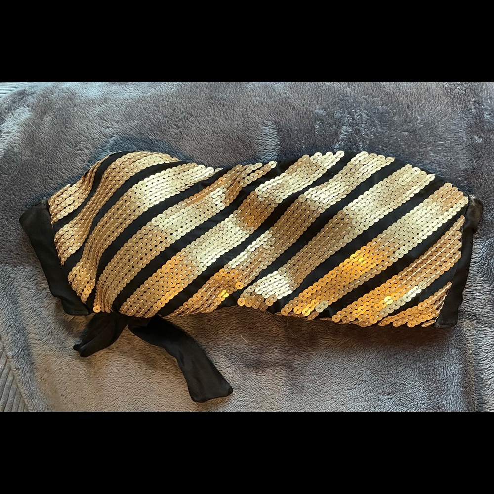 Victoria’s Secret Bandeau Sequin Swim Top Gold